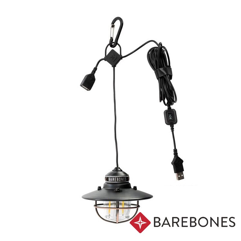 【Barebones】Edison Pendant Light垂吊營燈 100流明『霧黑』戶外/登山/露營燈/戶外照明/ LED營燈/USB充電 LIV-264