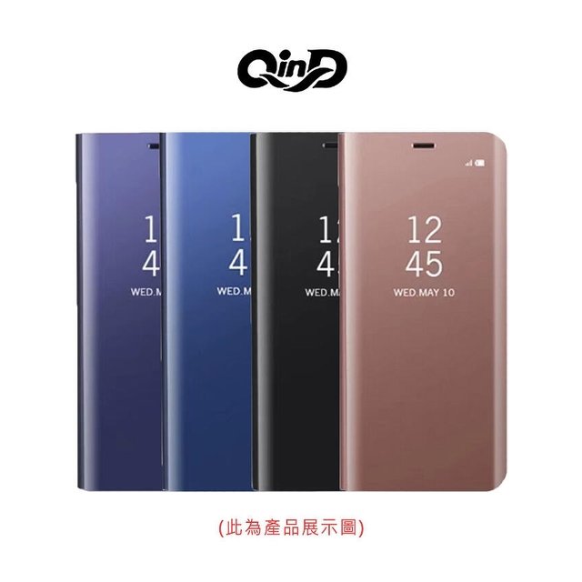 【愛瘋潮】QinD Redmi 紅米 Note 10 Pro 透視皮套 側翻 側掀 掀蓋皮套 支架可立 手機殼 保