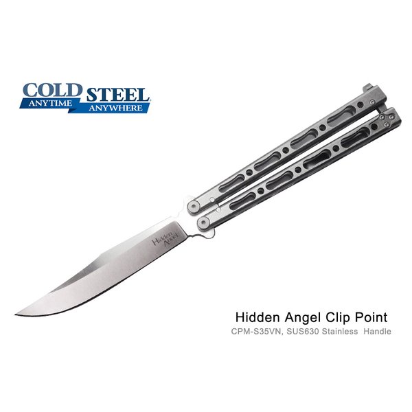 Cold steel Hidden Angel Clip Point刃不鏽鋼柄蝴蝶刀(CPM-S35VN鋼) - #CS 58UA