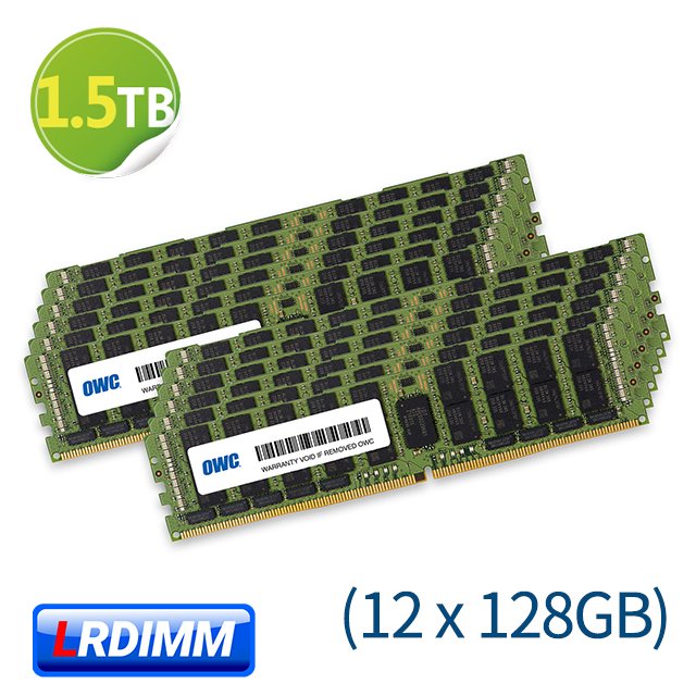1.5TB (128GB x12) LRDIMM Memory PC4-23400 DDR4 ECC-REG 2933MHz 適用 Mac Pro 2019~2020