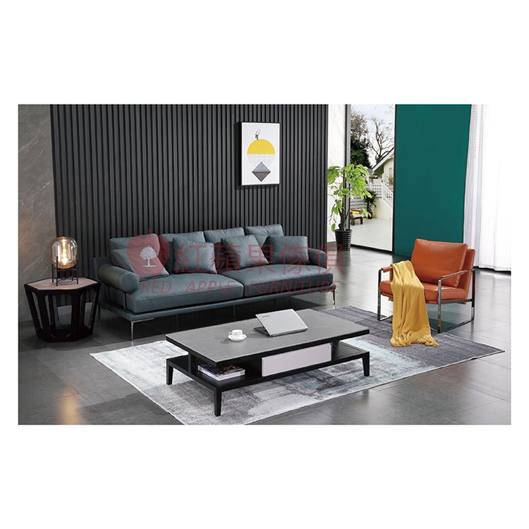 [紅蘋果傢俱]義式LJ8039沙發(另售 茶几 單椅) L型沙發 皮沙發 牛皮沙發 實木內框架 極簡 義式客廳