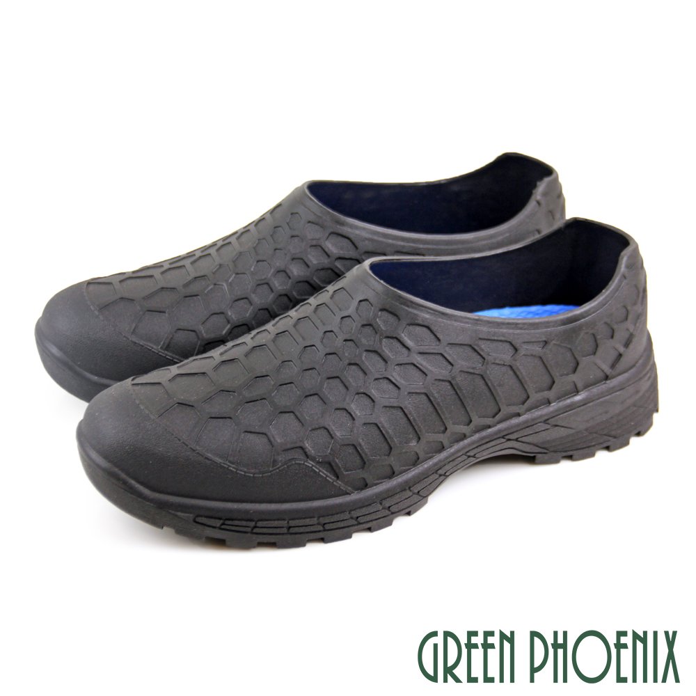 【GREEN PHOENIX 波兒德】男款台灣製一體成型蜂巢紋防水防穿刺工作鞋/雨鞋/廚師鞋 N-11513