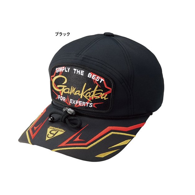 ◎百有釣具◎ gamakatsu gm 9874 防風 潑水釣魚帽 黑紅色 made in japan 日本製