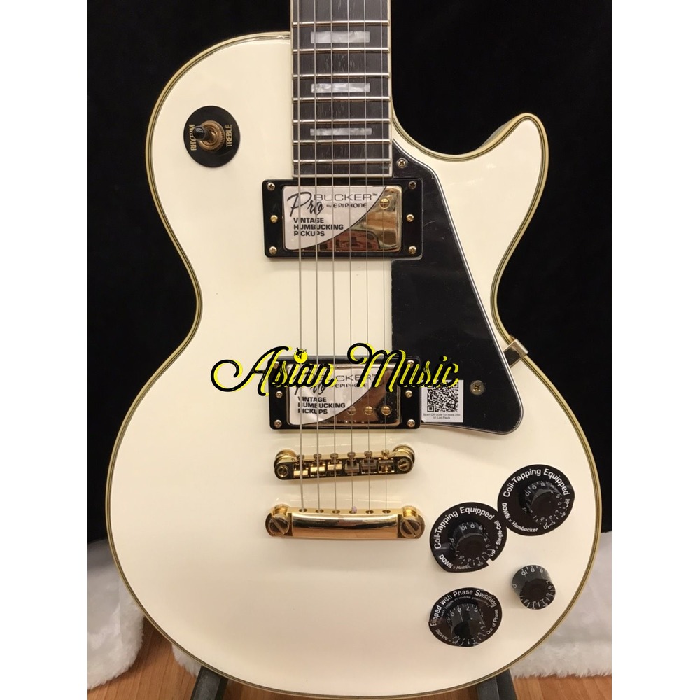 亞洲樂器 Gibson Epiphone Les Paul Custom PRO 白色 可切單 附PHASE、附: 電吉他袋, 背帶, 導線, 彈片, 調整板手.
