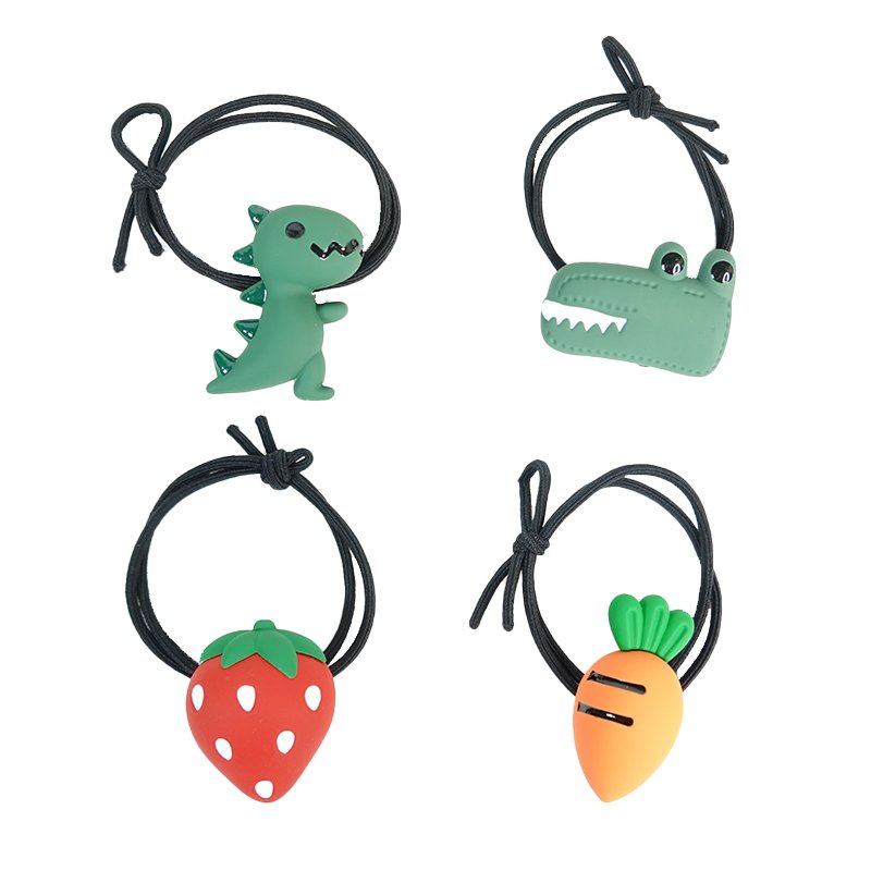 【貝麗瑪丹】造型髮束 恐龍/鱷魚/草莓/胡蘿蔔 髮圈 髮繩 扎頭髮 綁髮 女生 飾品 蔬果 動物
