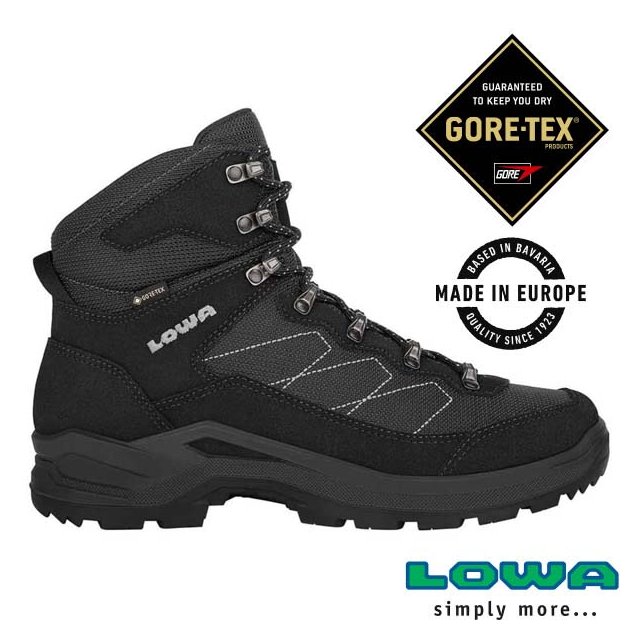 【德國 LOWA】男新款 歐洲製造 TAURUS PRO GTX 中筒防水透氣多功能健行鞋_登山鞋(強韌耐磨麂皮)  非Mammut_LW310529-0999 黑