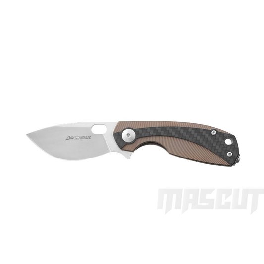 宏均-VIPER LILLE 紳士折刀 Vox設計 M390鋼 銅色鈦柄 碳纖維-折刀 / AJ-3015-V5962TIBRFC