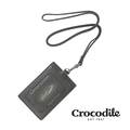 Crocodile 鱷魚皮件 真皮皮夾 維也納Wien系列 直式識別證 ID 名片卡片夾-0103-10406-黑色