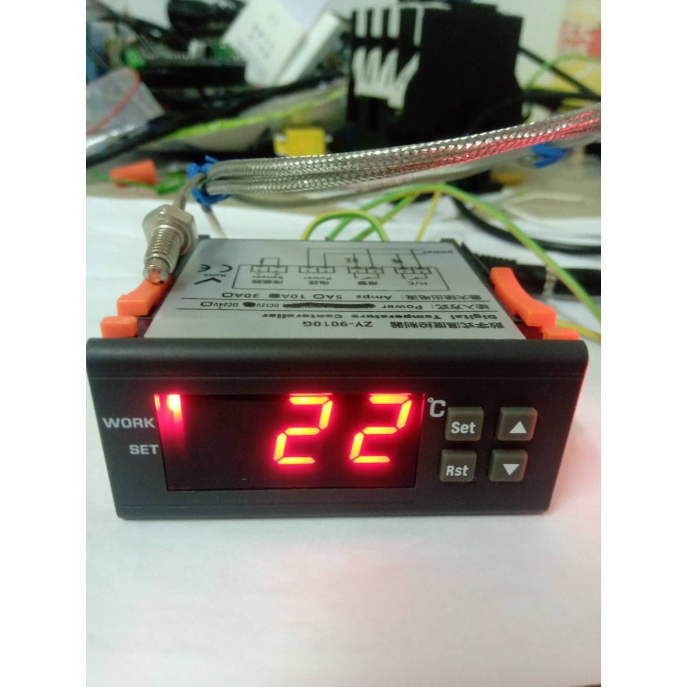 AC110V~220V/DC12V/DC24V K型熱電偶 溫度控制範圍 -30~999 溫度控制器 含感溫棒(要開發票5%稅外加)