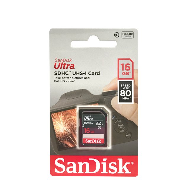 SANDISK 16G Ultra SD Class10 UHS-I (SD-SDU-NS-16G) 讀取 80MB /s 記憶卡