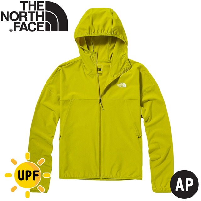 【The North Face 女 防風連帽外套AP《檸檬綠》】4UB4/防曬外套/春夏款/薄外套