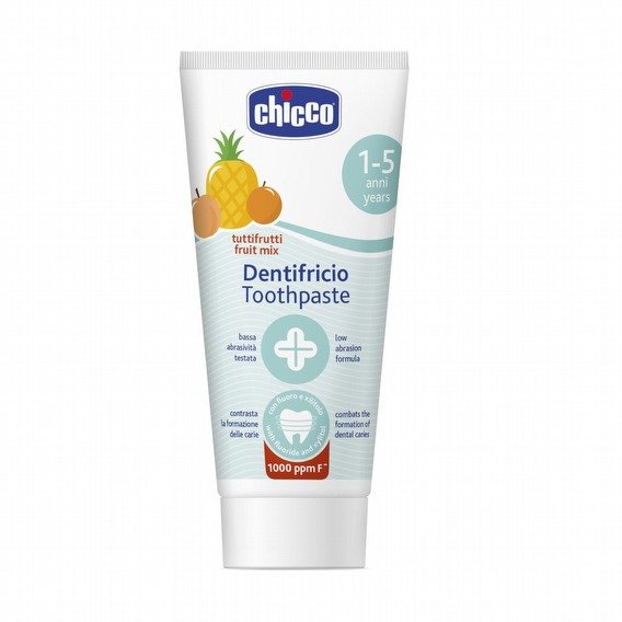 chicco 木醣醇含氟兒童牙膏 鳳梨水果 50 ml 護齒牙膏 防蛀牙膏 幼兒牙膏