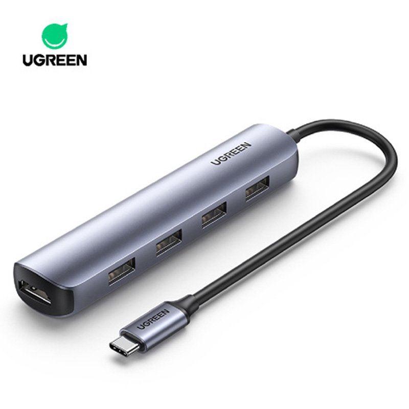 UGREEN 綠聯 20197 USB Type-C 轉 USB*4 + HDMI 5合1 輕巧便攜版 多功能集線器