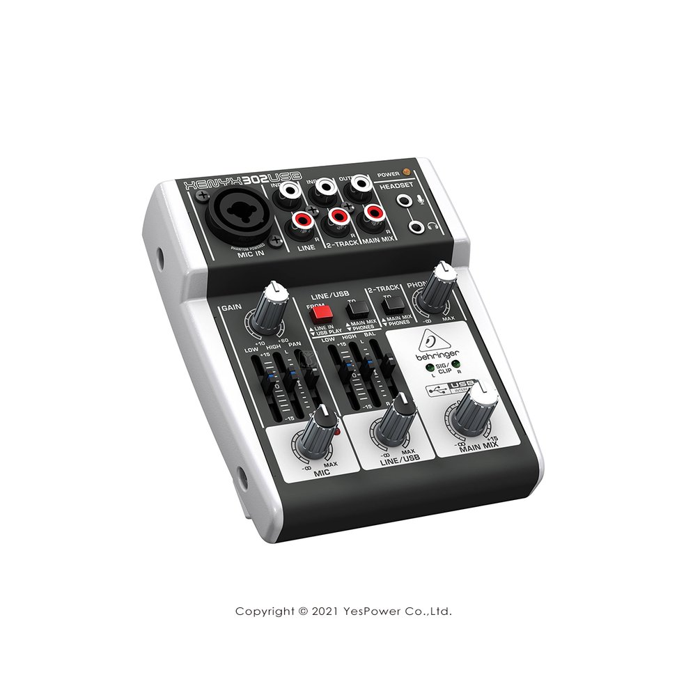 XENYX 302USB Behringer耳朵牌 五軌/5軌數位效果混音器/單聲道輸出/2段式等化器