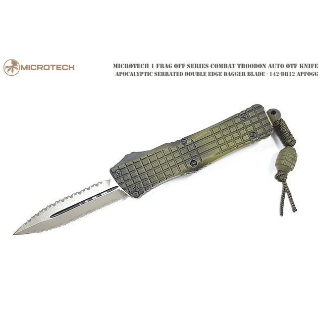 Microtech Frag Off Series Combat Troodon 手榴彈紋全齒彈簧刀 - #MT 142-DR12 APFOGG