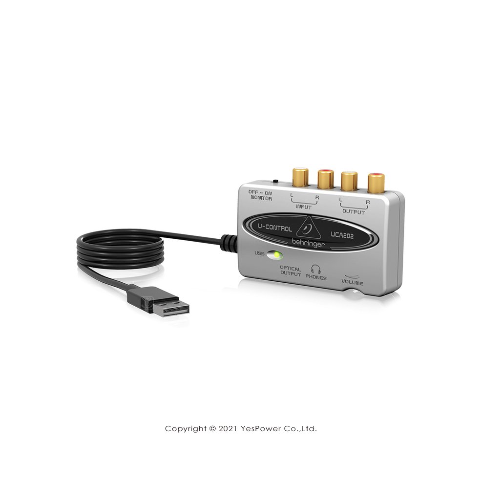 UCA202 Behringer耳朵牌 USB錄音介面/行動錄音卡/2輸入2輸出/超低延遲/USB音頻界面