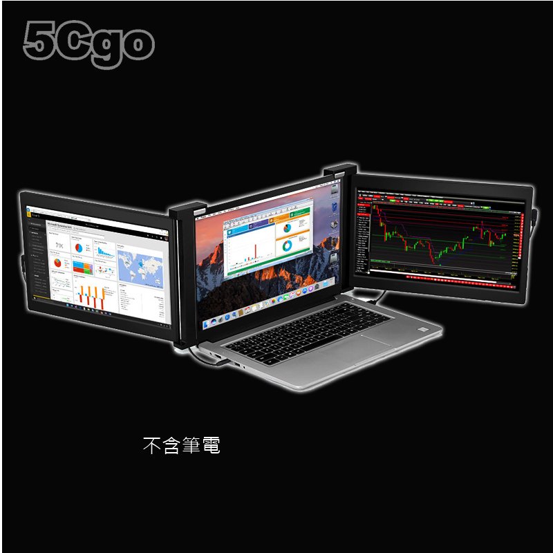 5Cgo【智能】EYOYO1 0英寸便攜電腦雙屏炒股顯示器高效辦公全高清IPS遊戲螢幕免驅動即用寬視角 含稅