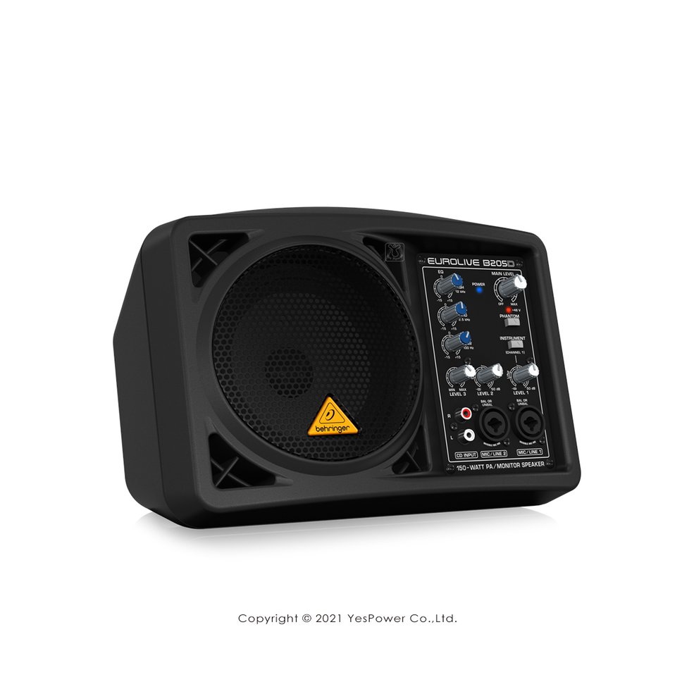 B205D Behringer耳朵牌 150W 5.25吋 主動式監聴喇叭/PA音響/超低噪聲3通道混頻器