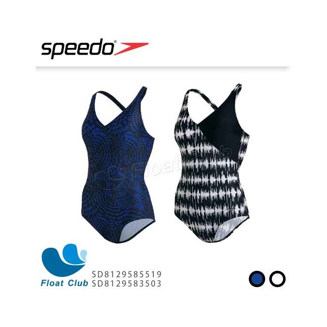 【SPEEDO】女運動連身泳裝 Lexi Printed 黑極光藍﹧黑白 SD812958 原價2980元