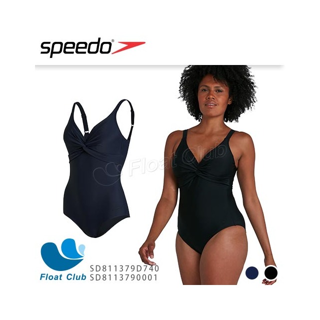 【SPEEDO】女休閒連身泳裝 Brigitte 海軍藍﹧黑色 SD811379 原價2980元