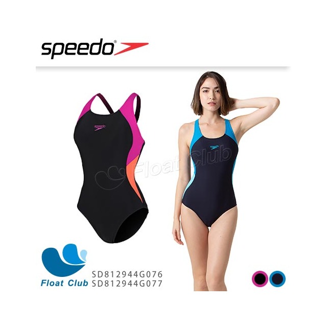 【SPEEDO】女運動連身泳裝 Colourblock Splice 海軍藍波光藍﹧黑粉紅橘 SD812944G07 原價2280元