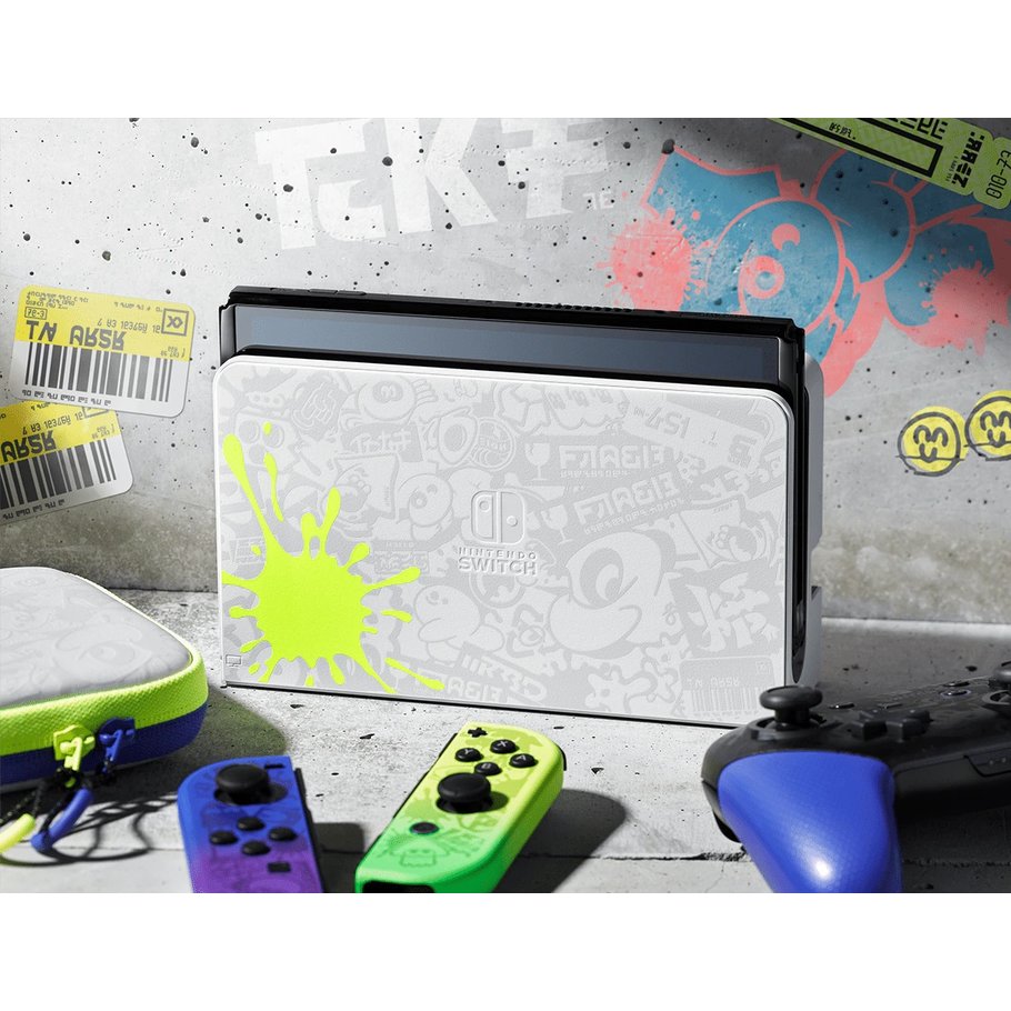 【領券折500】NS Switch《斯普拉遁 OLED主機》+《健身環大冒險同捆組》or《斯普拉遁3漆彈槍組》2選一+《保護貼》【GAME休閒館】