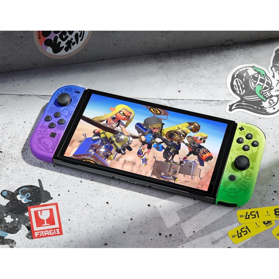【領券折500】NS Switch《斯普拉遁 OLED主機》+《健身環大冒險同捆組》or《斯普拉遁3漆彈槍組》2選一+《保護貼》【GAME休閒館】