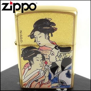 ◆斯摩客商店◆【ZIPPO】日系~浮世繪-當時三美人之風中女郎-金箔和柄加工打火機