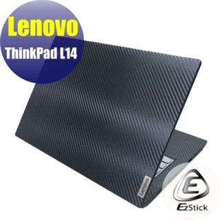 【Ezstick】Lenovo ThinkPad L14 L14 Gen2 指紋機版 卡夢黑色膜機身貼 DIY包膜