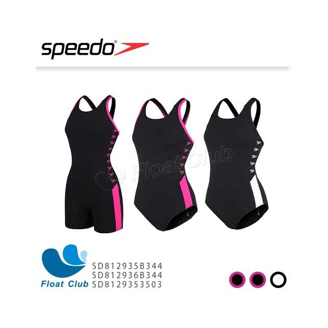 【SPEEDO】女運動連身泳裝 Boom Logo Splice 黑電氣粉紅﹧黑白 SD81293 原價2480元