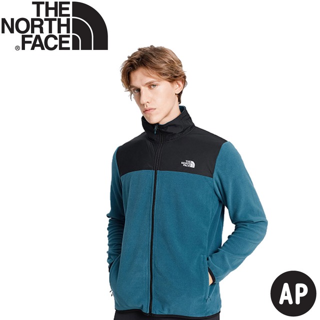 【The North Face 男 可套式保暖外套《藍綠》】49AE/刷毛外套/立領外套/保暖夾克
