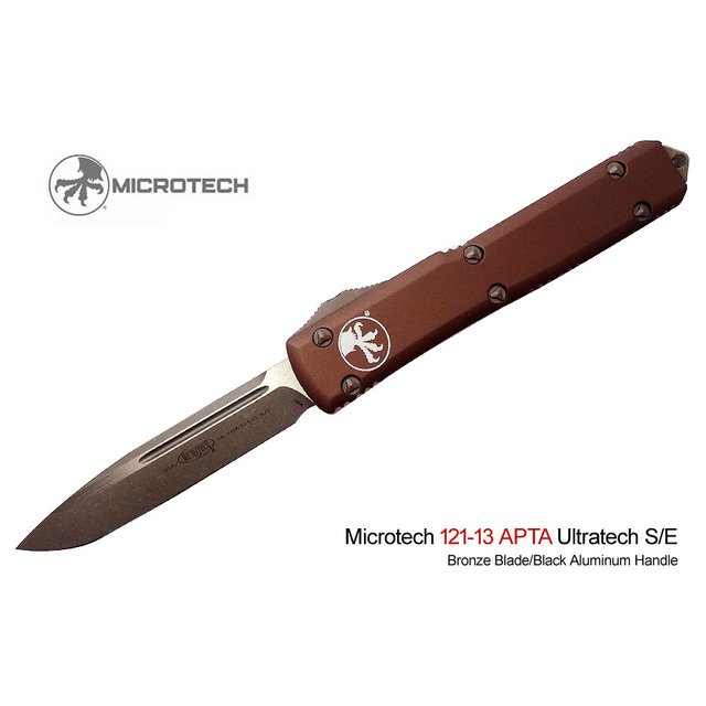 Microtech Ultratech S/E OTF 沙色鋁柄彈簧刀(M390鋼 /銅石洗平刃) - #MT 121-13 APTA