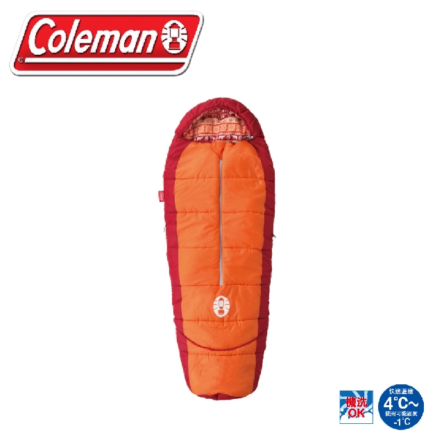 【Coleman 美國 兒童可調式睡袋《橘/C4》】CM-27271/露營用品/舒適睡墊/保暖睡袋/戶外登山