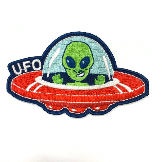 外星人UFO 外套皮夾 皮包 手機 刺繡貼布 電繡貼 背膠補丁 電繡刺繡布章 貼布 布標 燙貼 徽章 肩章 識別章 背包貼