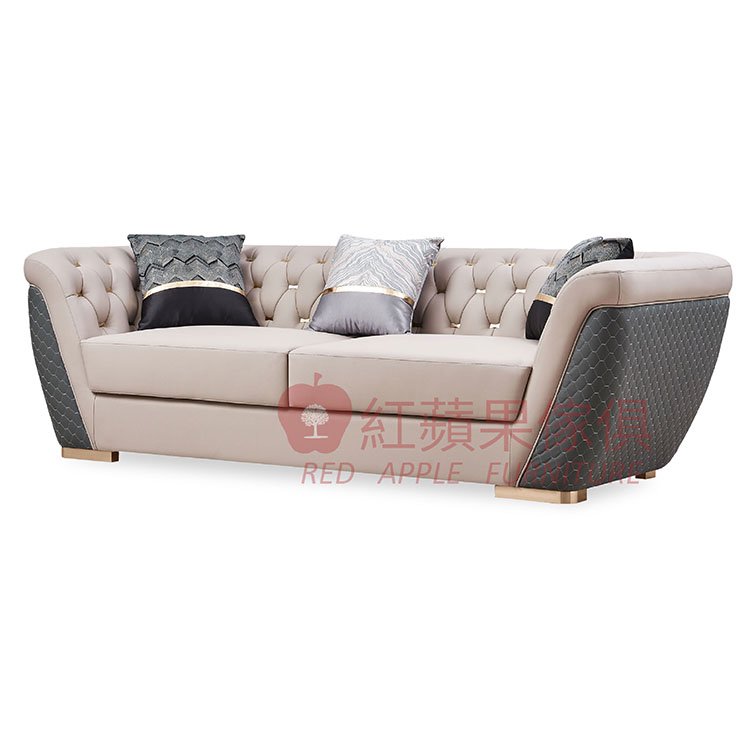 [紅蘋果傢俱] 現代 簡約 輕奢風SZ-1607沙發1+2+3 皮沙發 沙發組 輕奢沙發 多件沙發組 客廳
