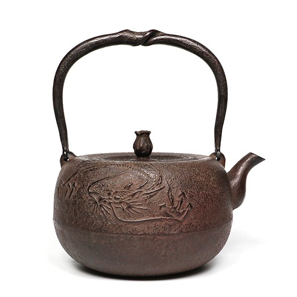 日本鑄鐵壺南部鐵器 岩戶賢一郎 丸龍 鐵壺1.6L 鐵瓶 煮水 泡茶 茶壺 茶具