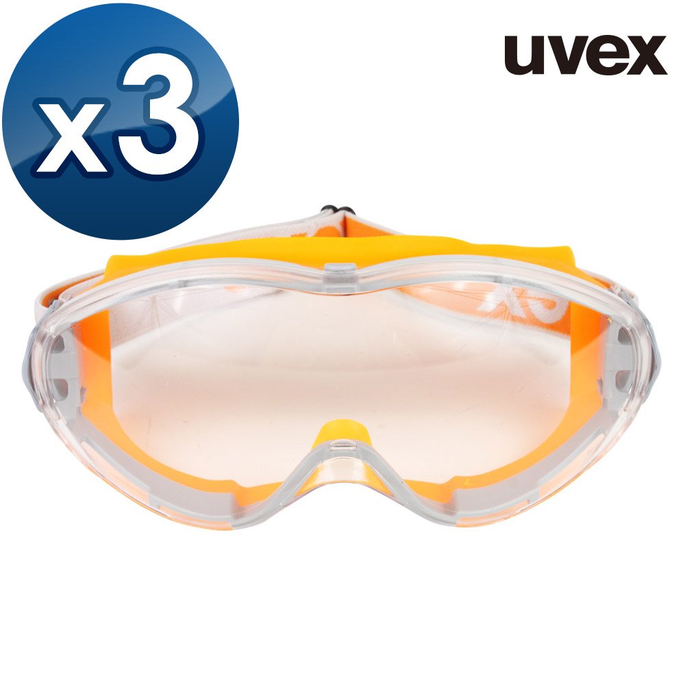 UVEX 護目鏡 9302 護目鏡 可戴眼鏡 化學防護目鏡 防霧護目鏡 安全護目鏡 抗uv護目鏡 矽膠眼鏡 3副