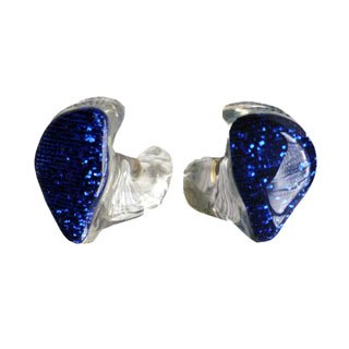客製化耳塞---藍色亮片(硬式造型耳塞)