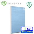 Seagate One Touch 1TB 2.5吋行動硬碟-冰川藍(STKY1000402)