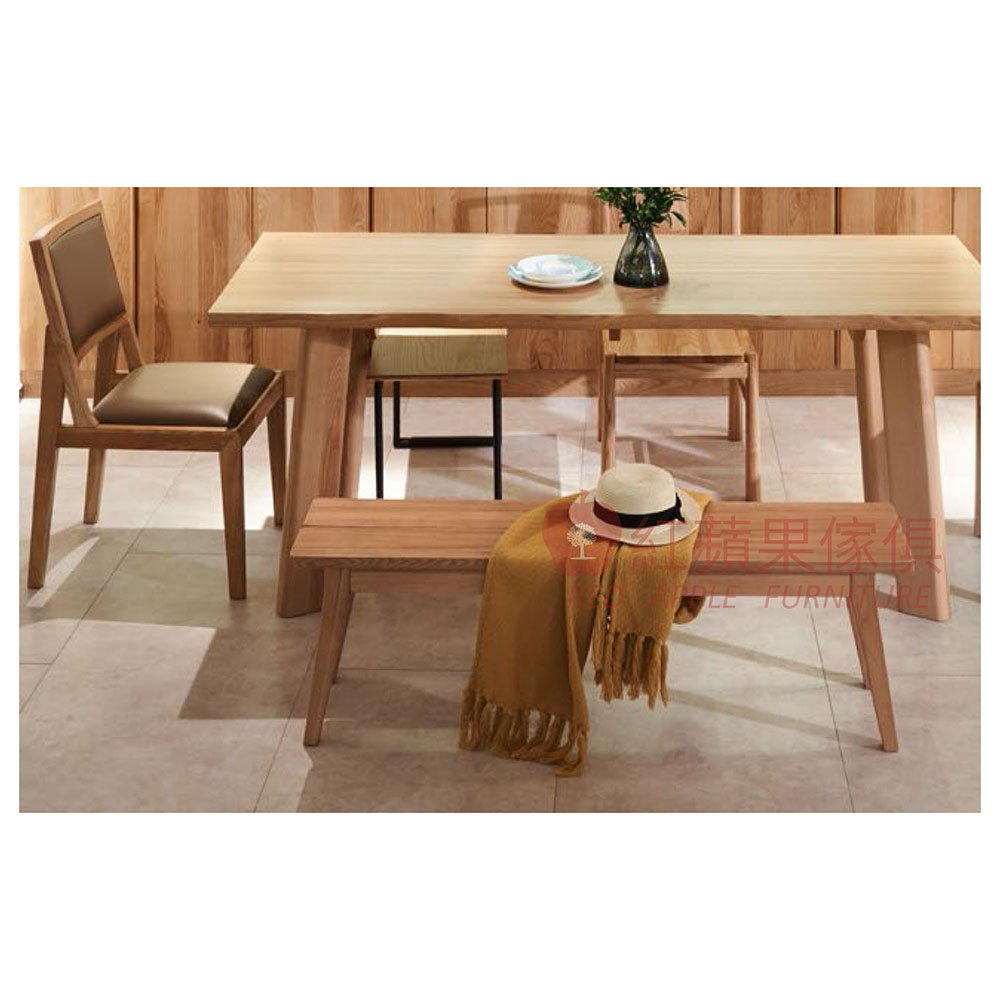 [紅蘋果傢俱] 實木家具 白蠟木系列DS101長板凳 板凳 實木凳 椅凳 長凳 餐椅 餐椅凳 餐廳 飯廳