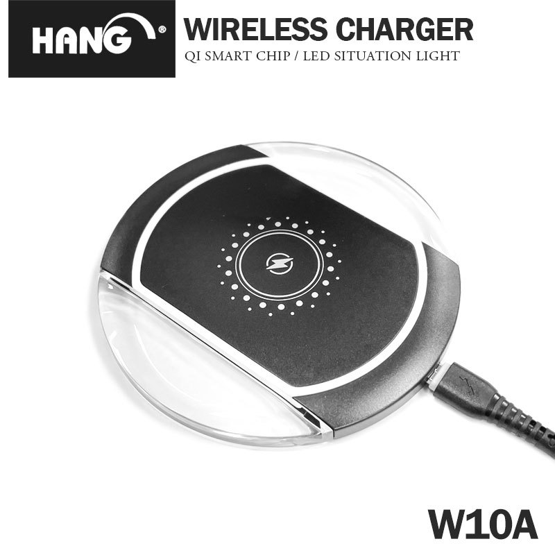 HANG-W10A 10W無線充電器 QI智能芯片 LED情境燈 攜帶便利 蘋果/安卓通用 BSMI/NCC雙認證