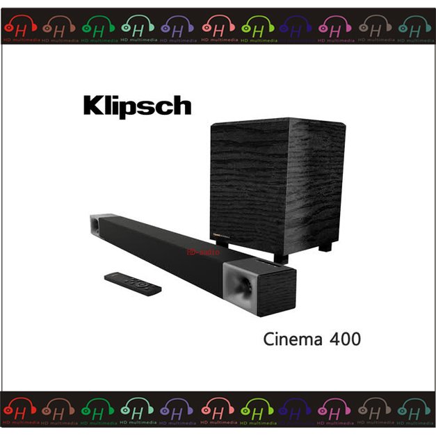 弘達影音多媒體 Klipsch Cinema 400 Soundbar 2.1聲道 無線超低音聲霸 家庭劇院組
