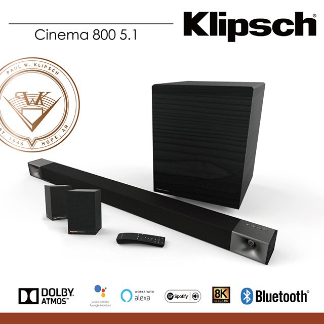 弘達影音多媒體 Klipsch Cinema 800 SoundBar+Surroun d 3(5.1聲道劇院組)
