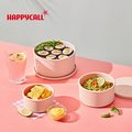 【韓國HAPPYCALL】韓國製耐熱矽膠圓形保鮮盒3件組(250ml/500ml/1000ml)