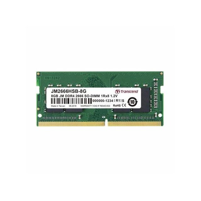 創見8GB JM DDR4 2666 SO-DIMM 1Rx8 1Gx8(FOR NB) 記憶體