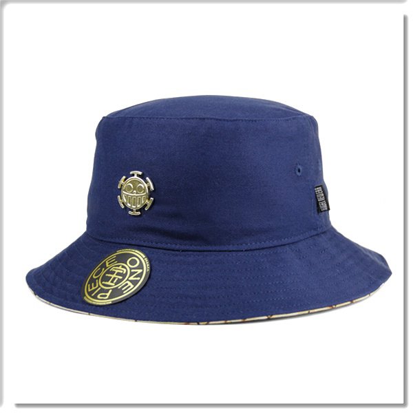 【ANGEL NEW ERA 】ONE PIECE 航海王 羅 金屬Logo 漁夫帽 深藍色 金牌 探險帽 可拆繩