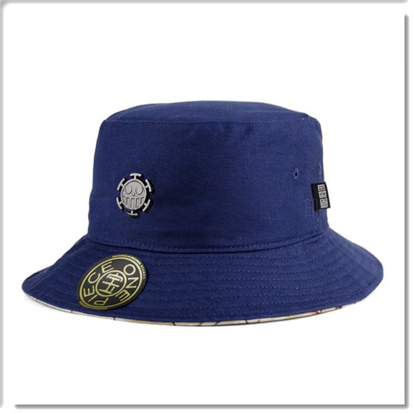 【ANGEL NEW ERA 】ONE PIECE 航海王 羅 金屬Logo 漁夫帽 深藍色 黑牌 探險帽 可拆繩