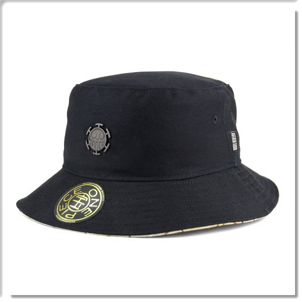 【ANGEL NEW ERA 】ONE PIECE 航海王 羅 金屬Logo 漁夫帽 經典黑 黑牌 探險帽 可拆繩