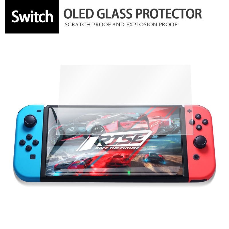 任天堂 Switch OLED版鋼化膜 NS遊戲機鋼化玻璃保護貼 防刮防爆 Switch OLED 7吋螢幕保護貼膜