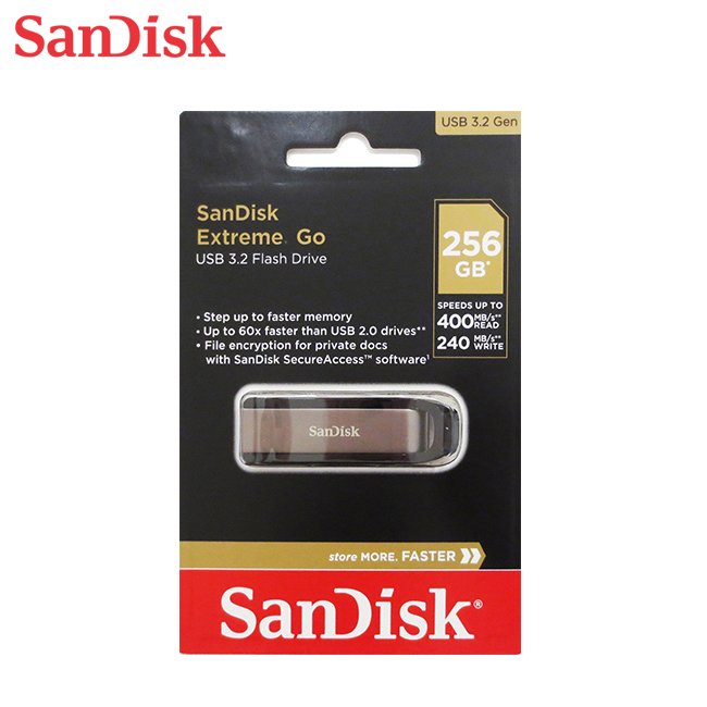 SanDisk CZ810 Extreme Go 256G USB 3.2 讀取速度最高400MB/s (SD-CZ810-256G) 隨身碟